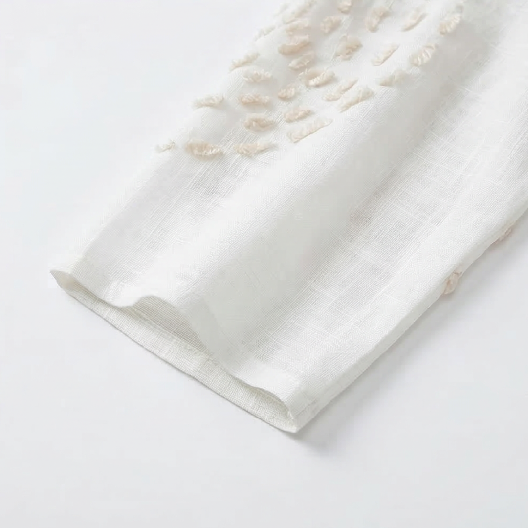Abito casual ricamato bianco da donna