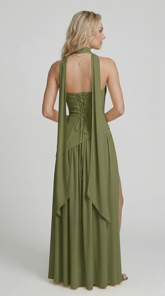 Chloe | Maxi Dress- Verde scuro