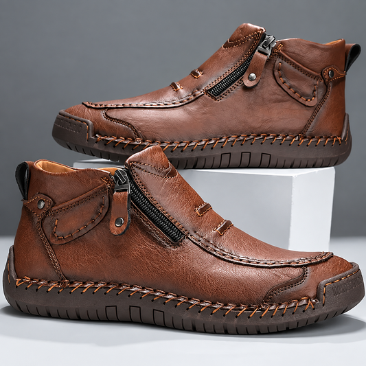 Scarpe Adrián marroni, doppia vista laterale