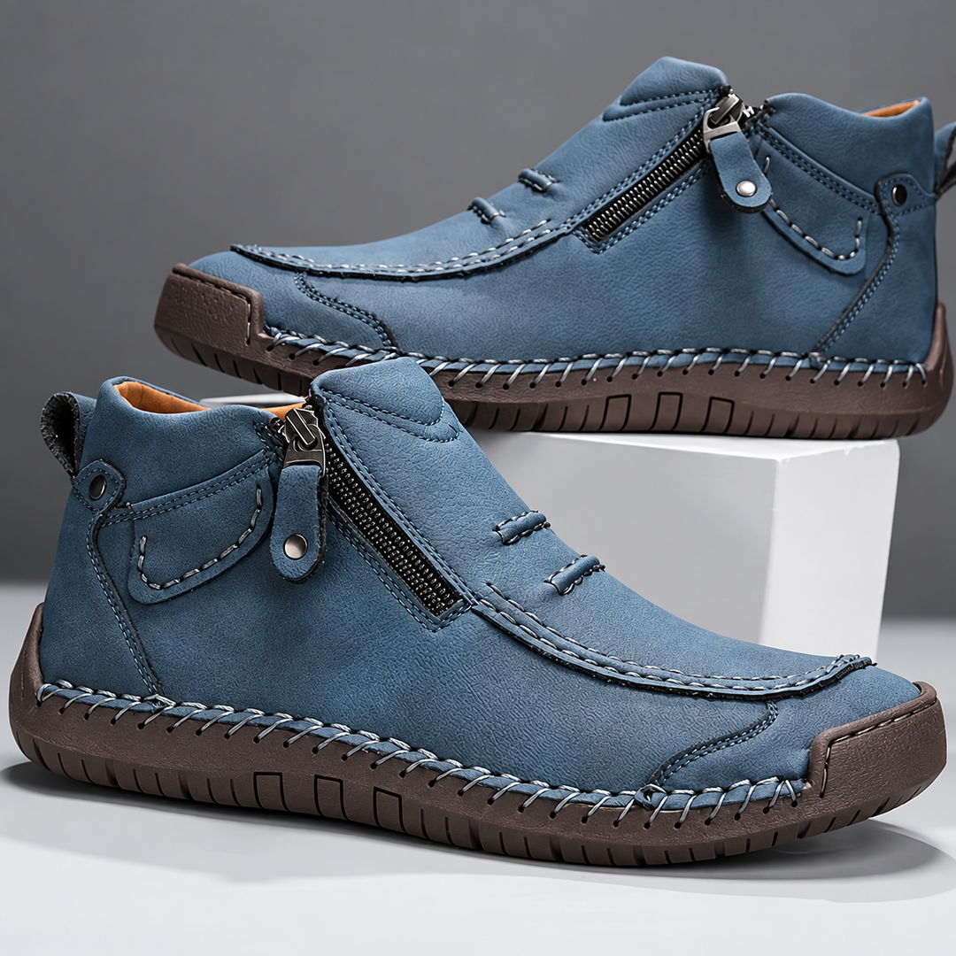 Scarpe Adrián blu, doppia vista laterale