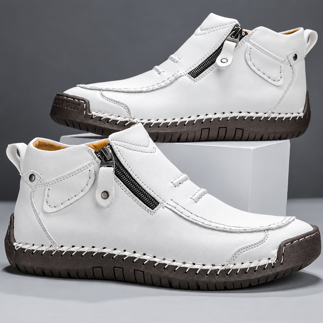 Scarpe Adrián bianche, doppia vista laterale