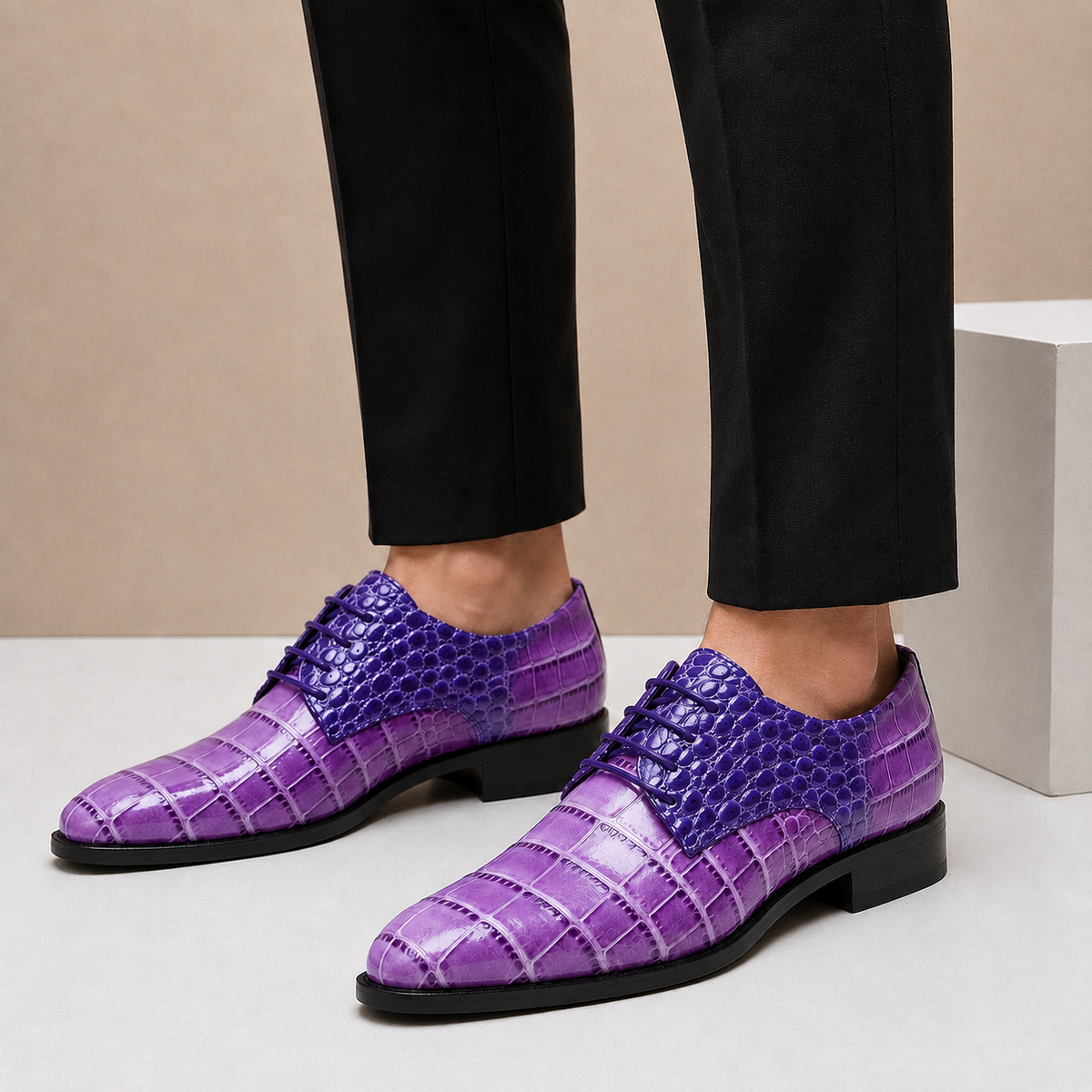 Scarpe Eleganti Armano in Vera Pelle Goffrata – vista 6