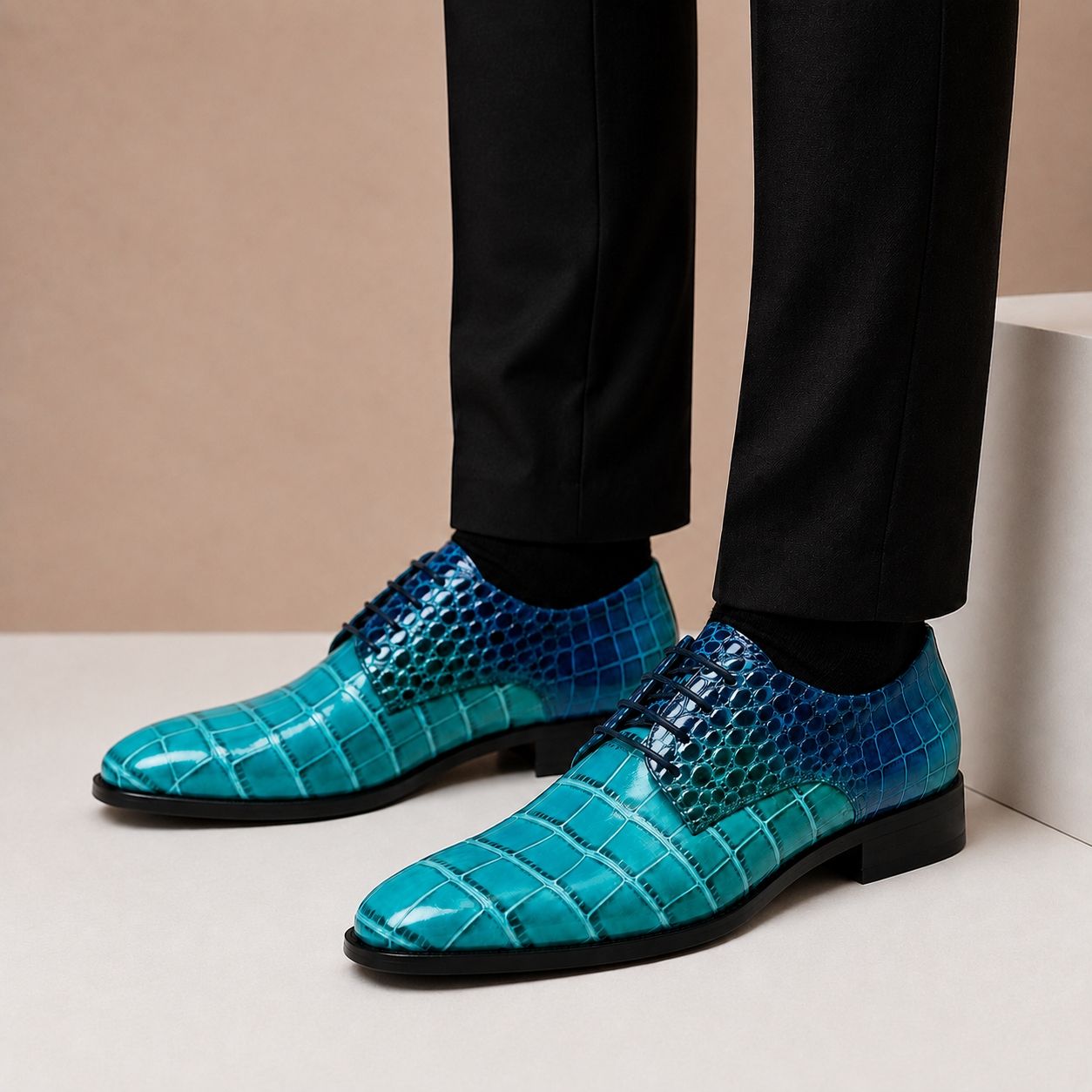 Scarpe Eleganti Armano in Vera Pelle Goffrata – vista 9