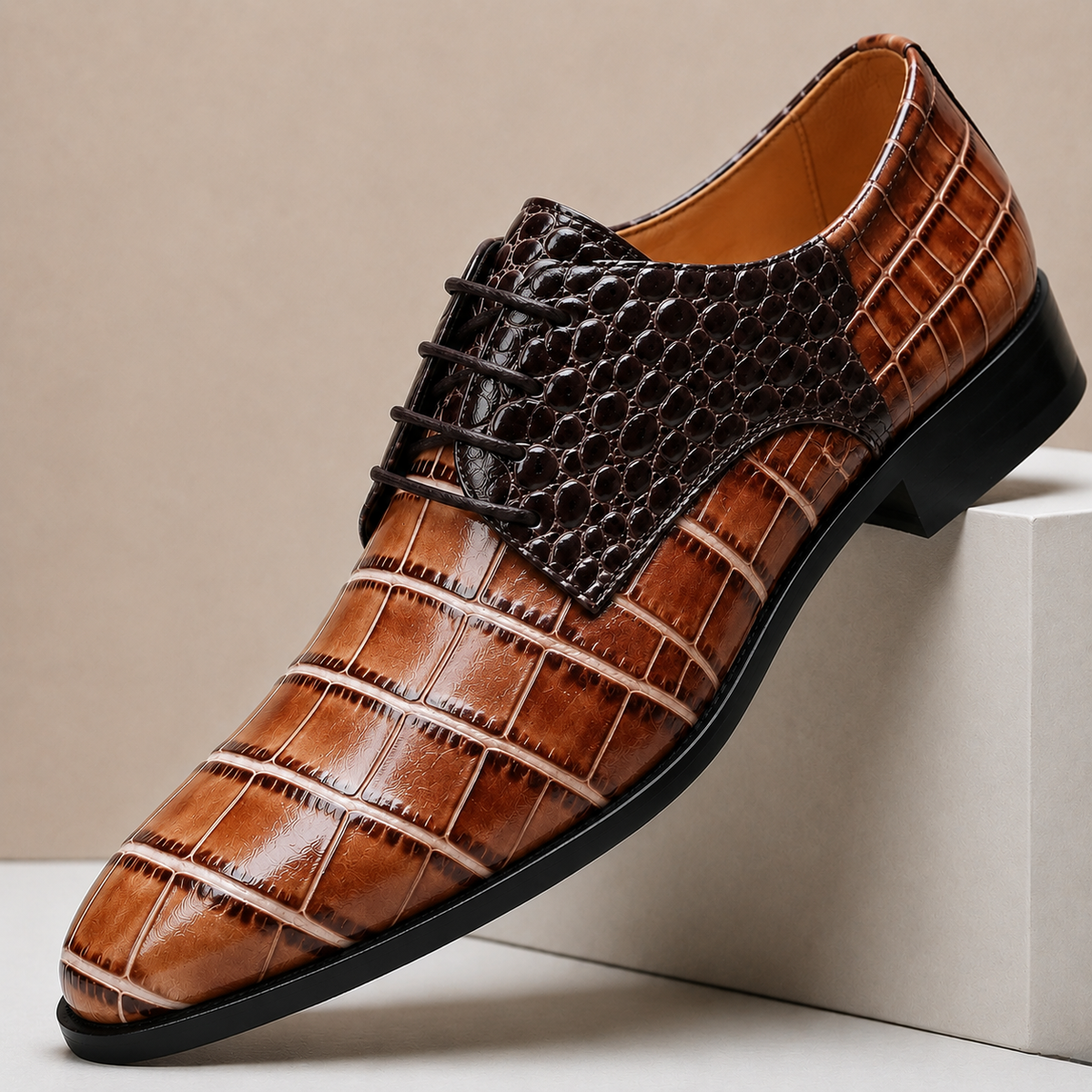 Scarpe Eleganti Armano in Vera Pelle Goffrata – vista 10
