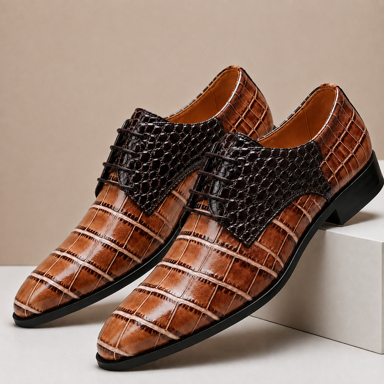 Scarpe Eleganti Armano in Vera Pelle Goffrata – vista 12