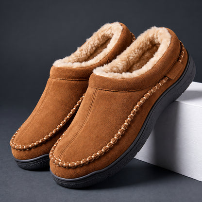 Pantofole Aspen color cachi con interno in ecopelliccia