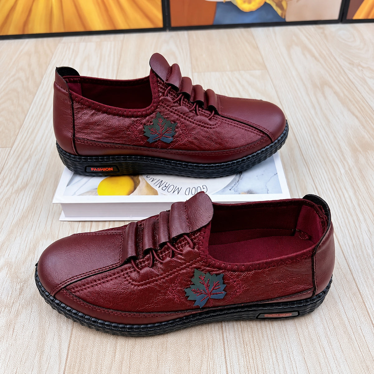 Astrid scarpe slip-on rosse - vista dall’alto