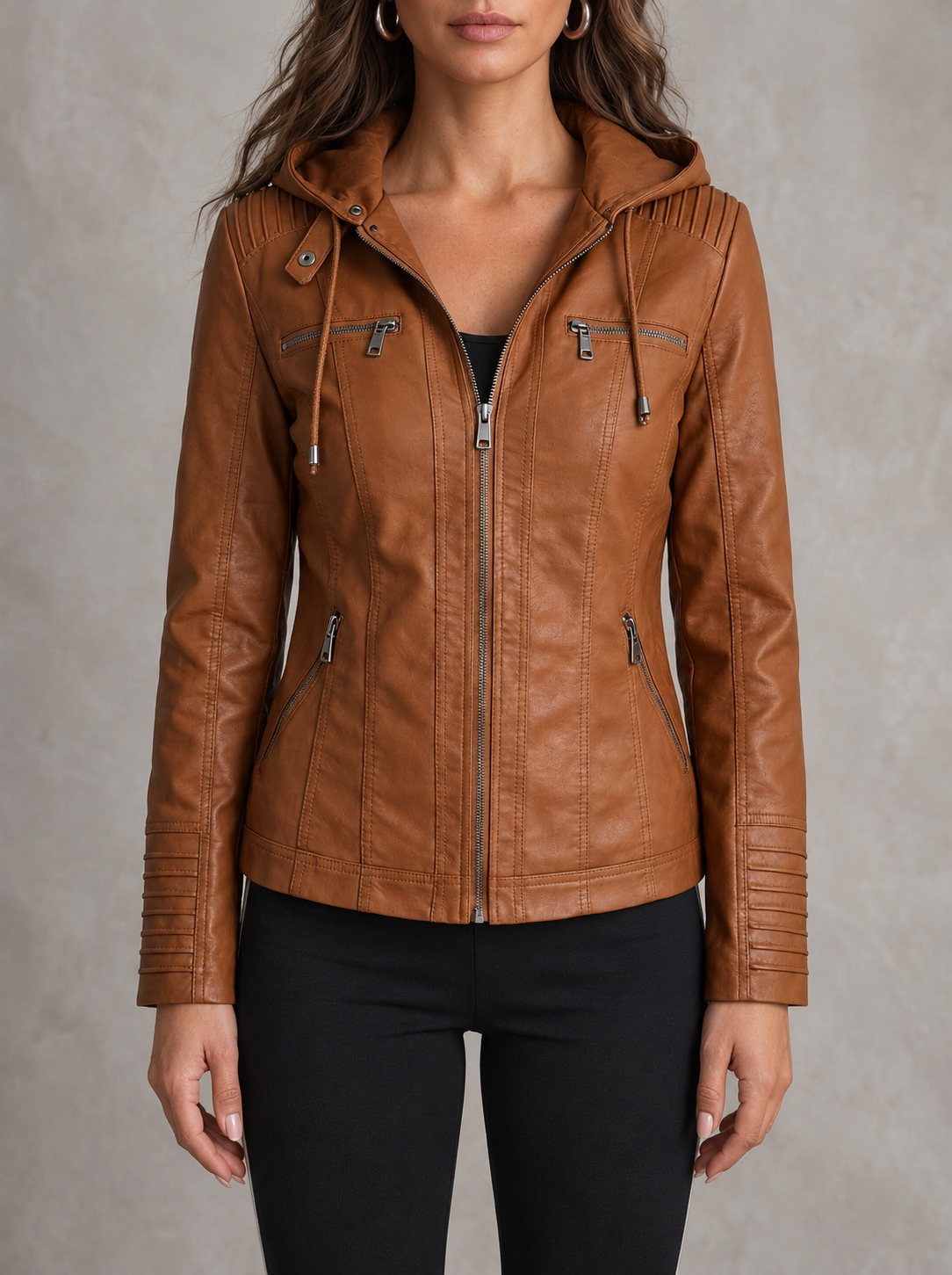 Asunción | Giacca in Pelle Resistente ed Elegante - Marrone chiaro