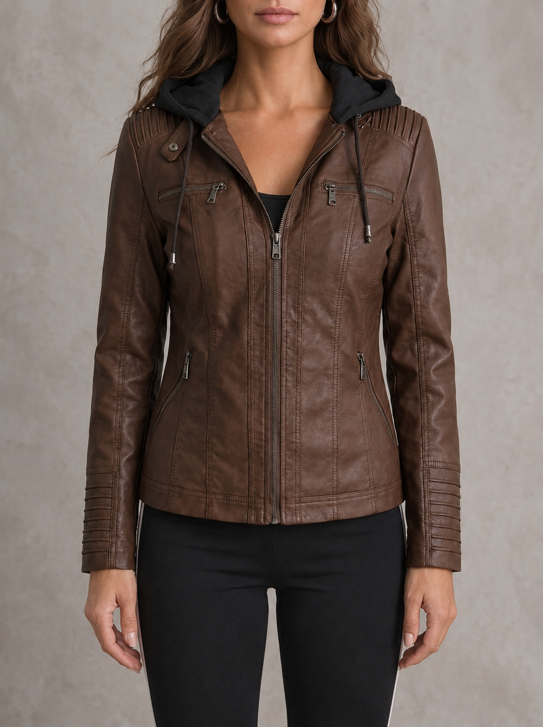Asunción | Giacca in Pelle Resistente ed Elegante - Marrone scuro