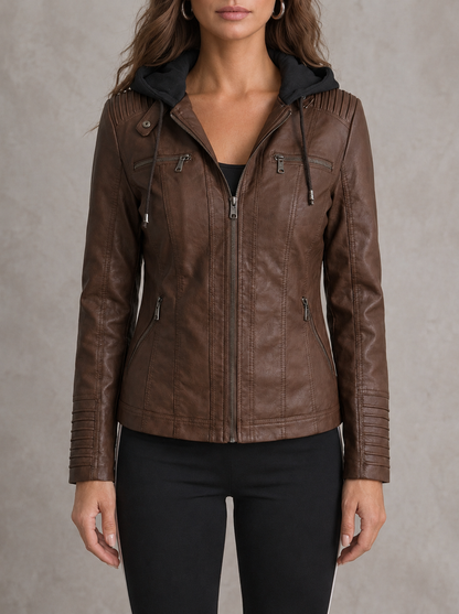 Asunción | Giacca in Pelle Resistente ed Elegante - Marrone scuro