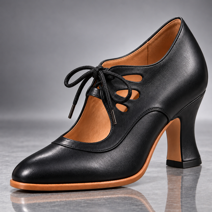 Audrey | Décolleté vintage con lacci — nero — prodotto