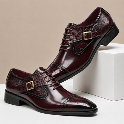 Scarpe Eleganti Valerio in Vera Pelle – Rosso vino