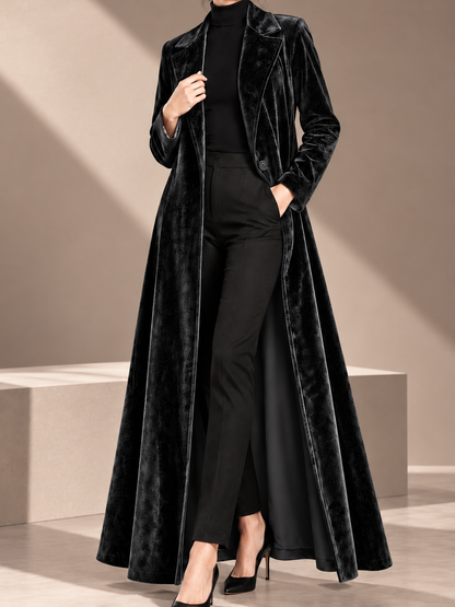 Beatrice, Cappotto maxi in velluto dalla linea fluida, vista 11