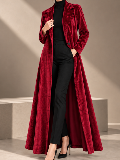 Beatrice, Cappotto maxi in velluto dalla linea fluida, vista 13