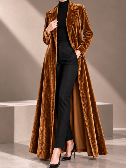 Beatrice, Cappotto maxi in velluto dalla linea fluida, vista 15