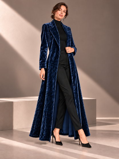 Beatrice, Cappotto maxi in velluto dalla linea fluida, vista 2