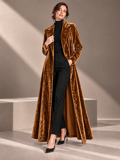 Beatrice, Cappotto maxi in velluto dalla linea fluida, vista 4