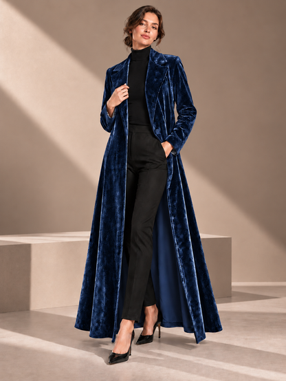 Beatrice, Cappotto maxi in velluto dalla linea fluida, vista 8