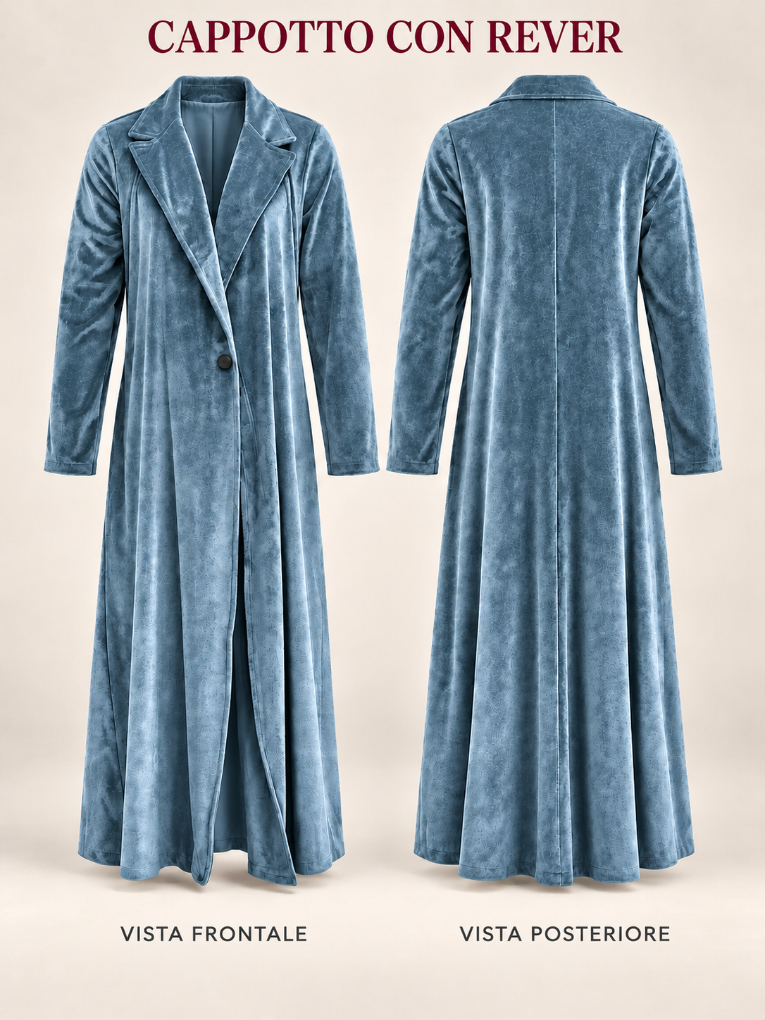 Beatrice, Cappotto maxi in velluto dalla linea fluida, vista 9