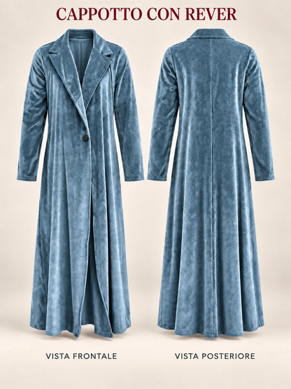 Beatrice, Cappotto maxi in velluto dalla linea fluida, vista 9