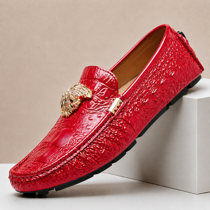 Mocassini Bellagio in Vera Pelle – Rosso