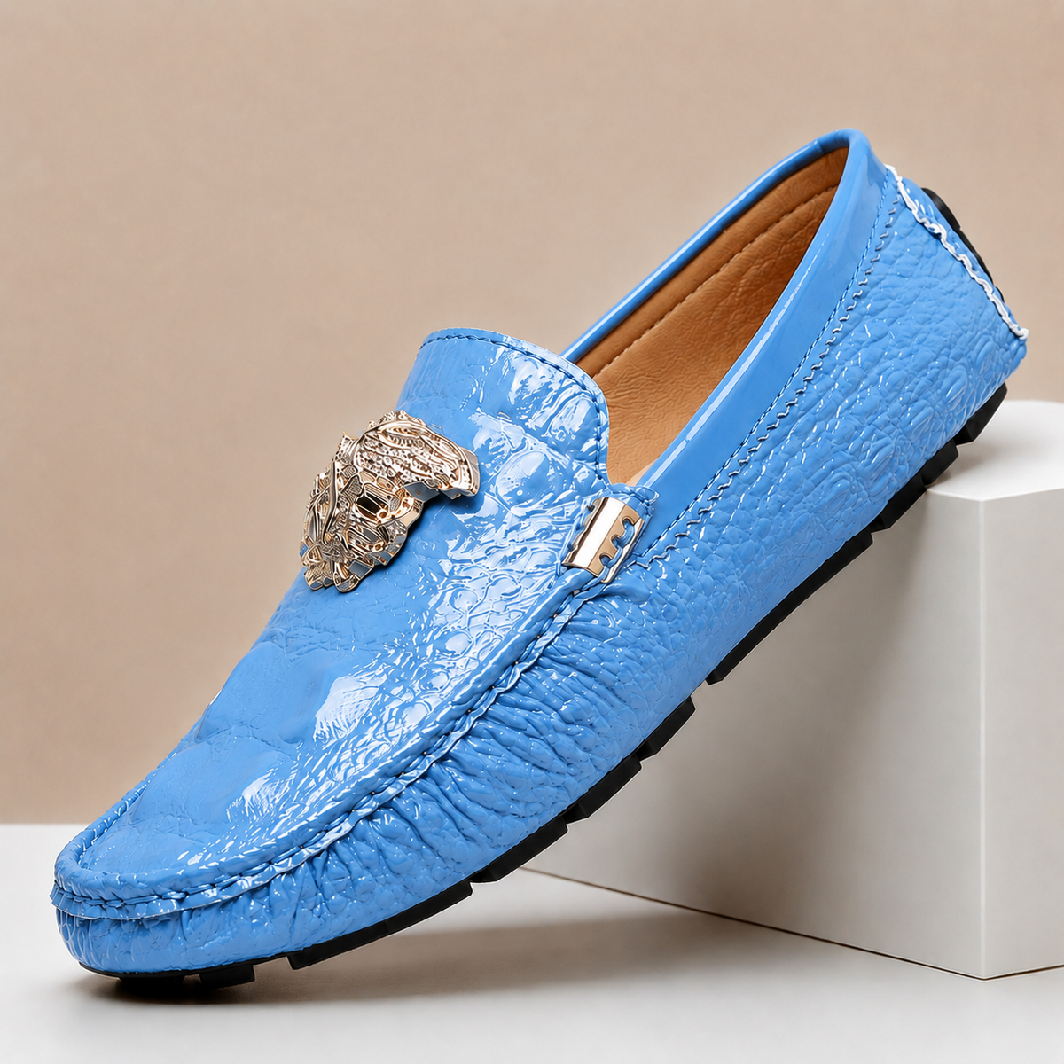 Mocassini Bellagio in Vera Pelle – Blu