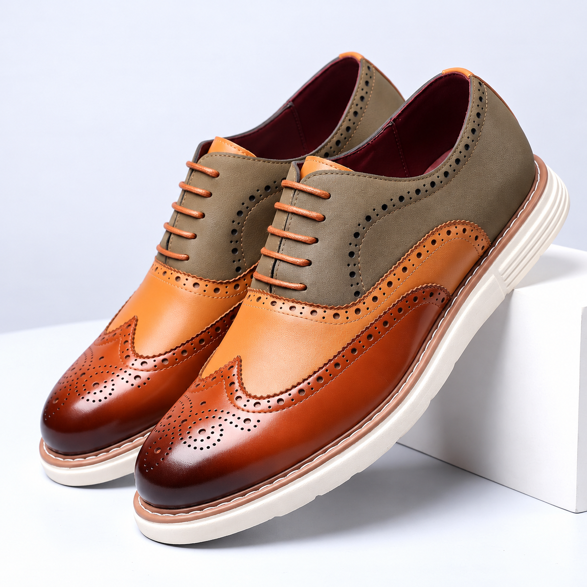 Bernard Oxford Brogue Comfort – Marrone – vista 1