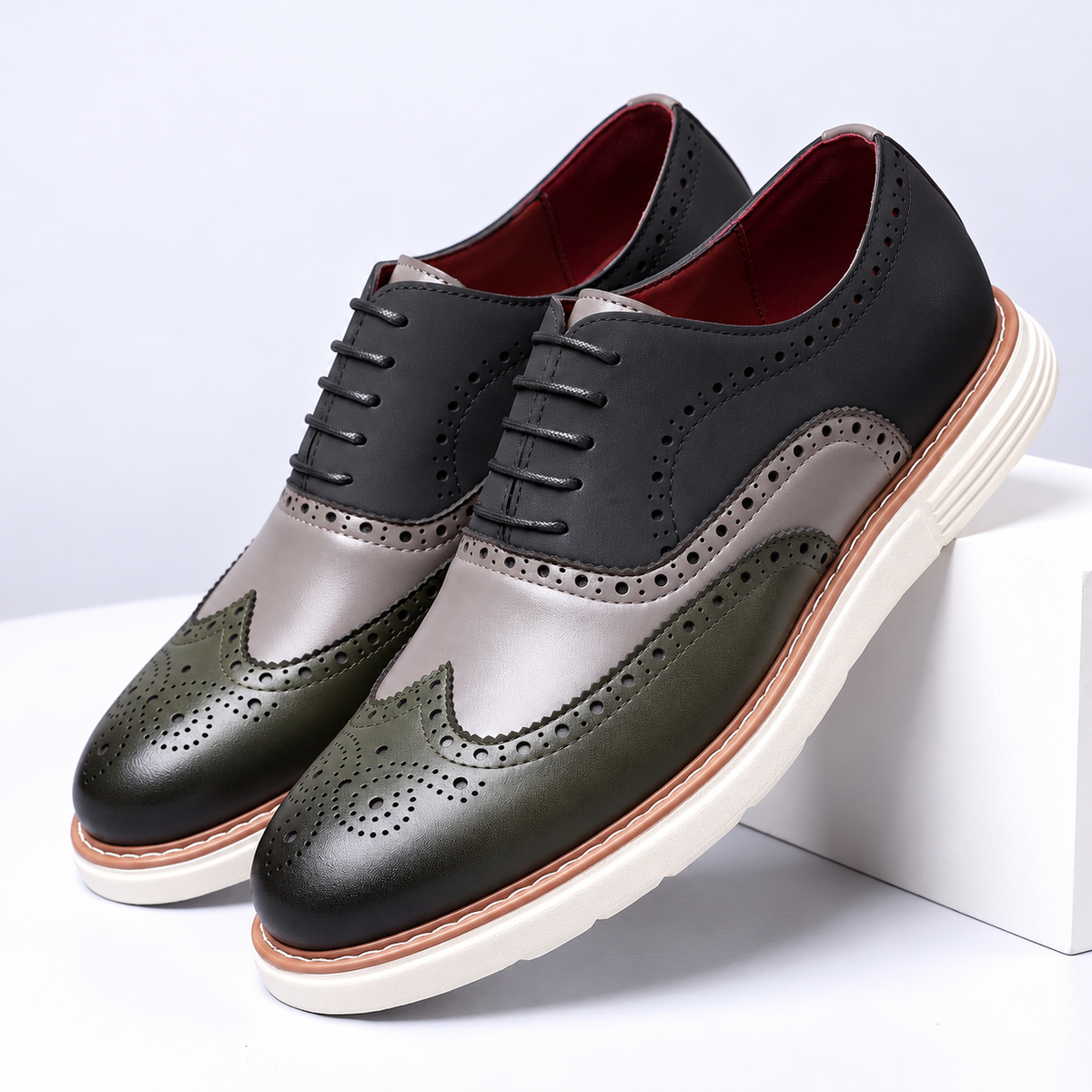 Bernard Oxford Brogue Comfort – Grigio – vista 8