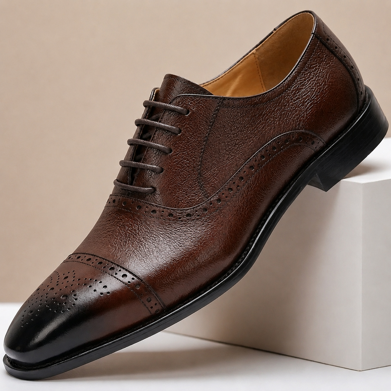 Scarpe Eleganti Bravento in Pelle Pieno Fiore – vista 4