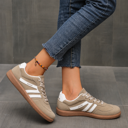 Sneakers Briony cachi indossate, vista 14