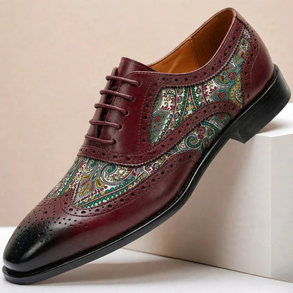 Scarpe Oxford Stefano in Pelle Pieno Fiore – Bordeaux