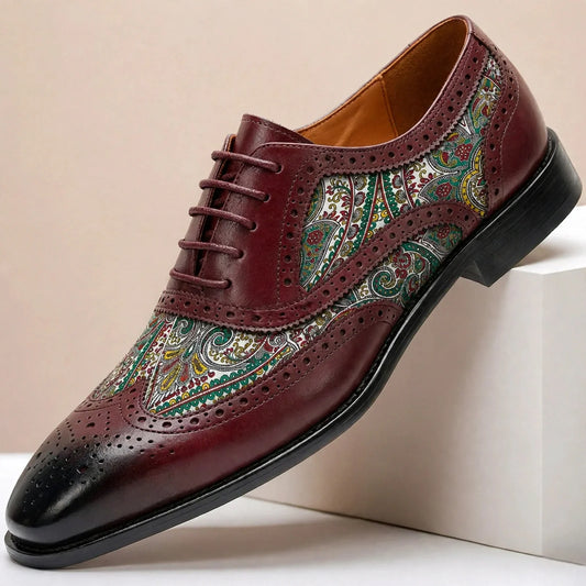 Scarpe Oxford Stefano in Pelle Pieno Fiore – Bordeaux