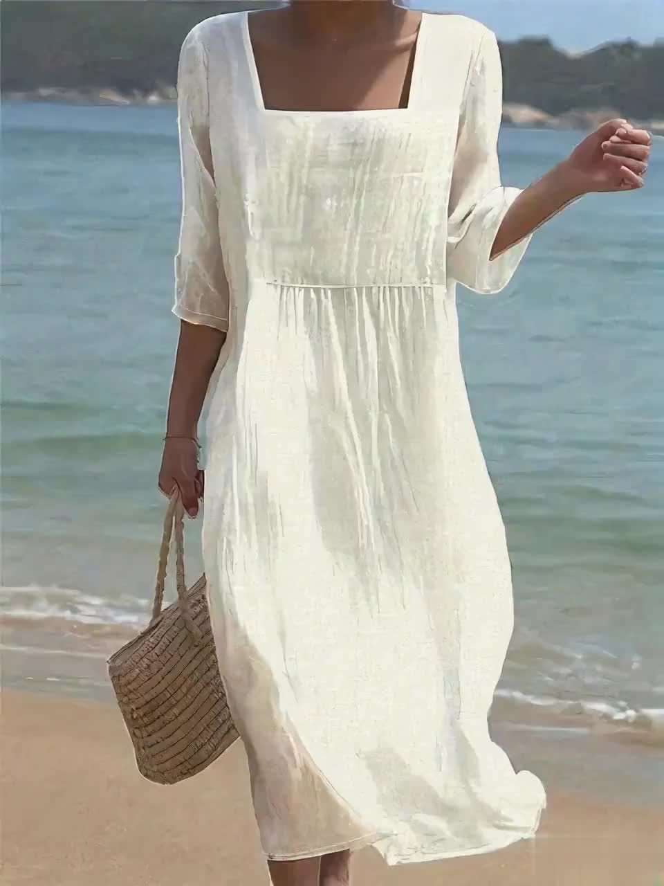 Abito casual bianco da donna