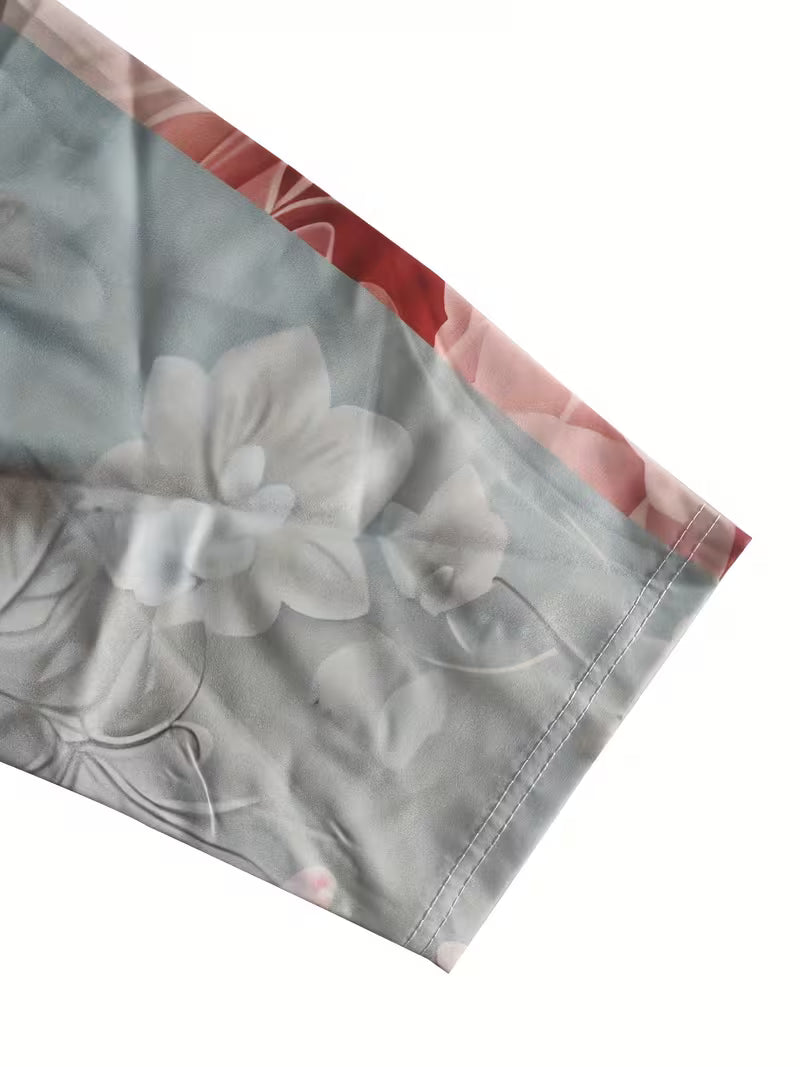 Abito casual da donna con stampa floreale - Acqua