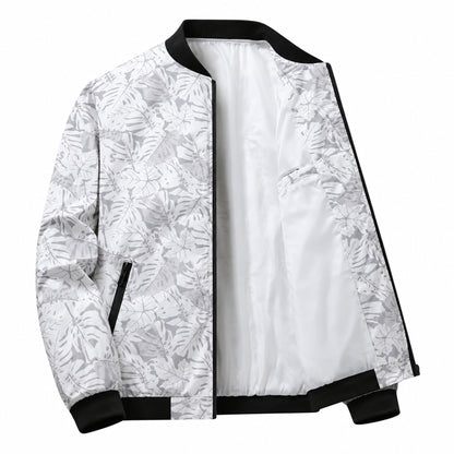 Giacca bomber elegante Castell bianca con motivo floreale