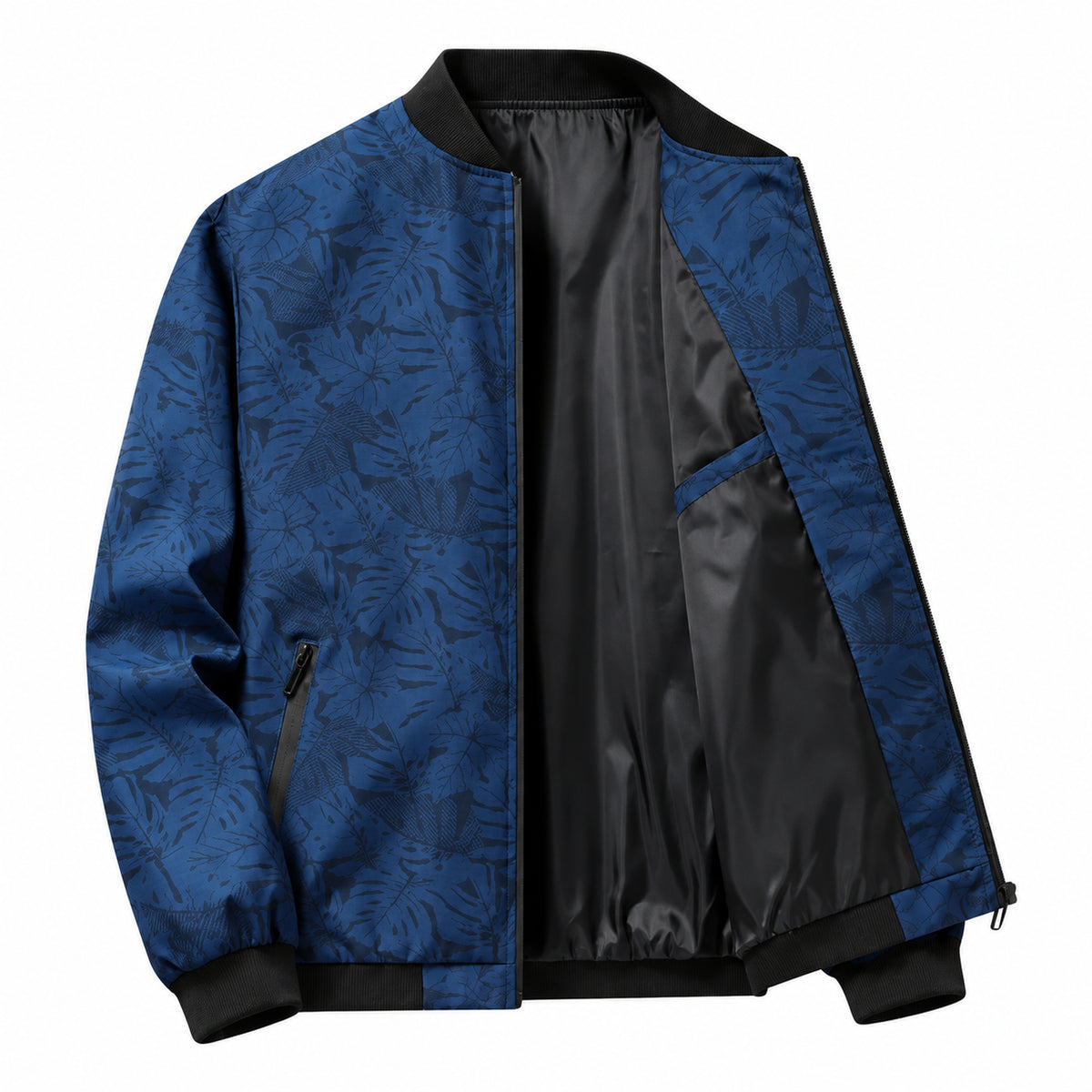 Giacca bomber elegante Castell blu con motivo floreale