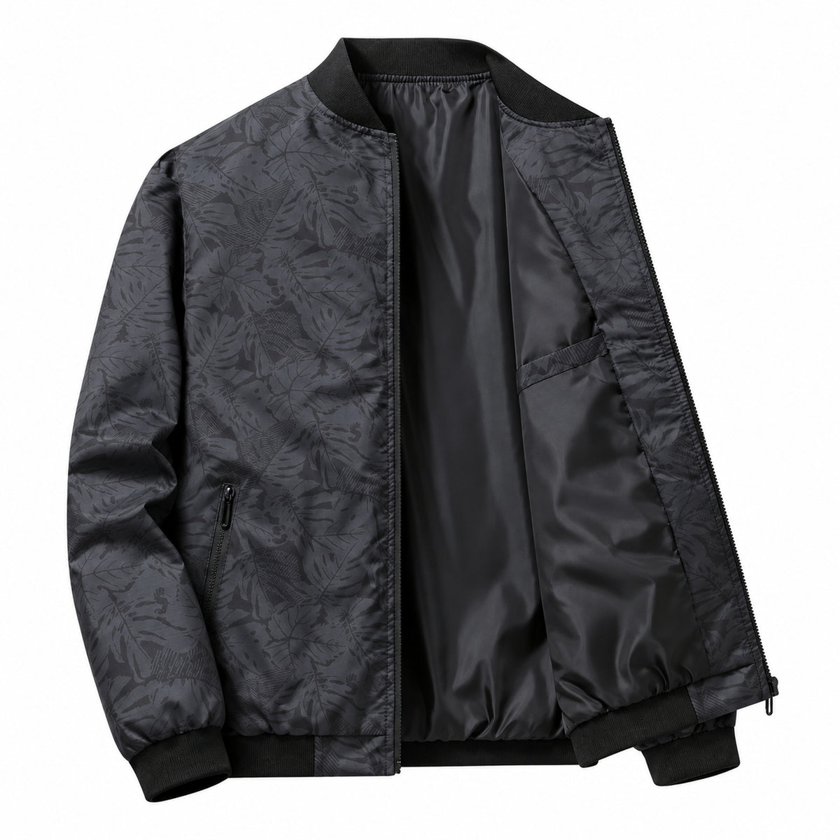 Giacca bomber elegante Castell grigia con motivo floreale