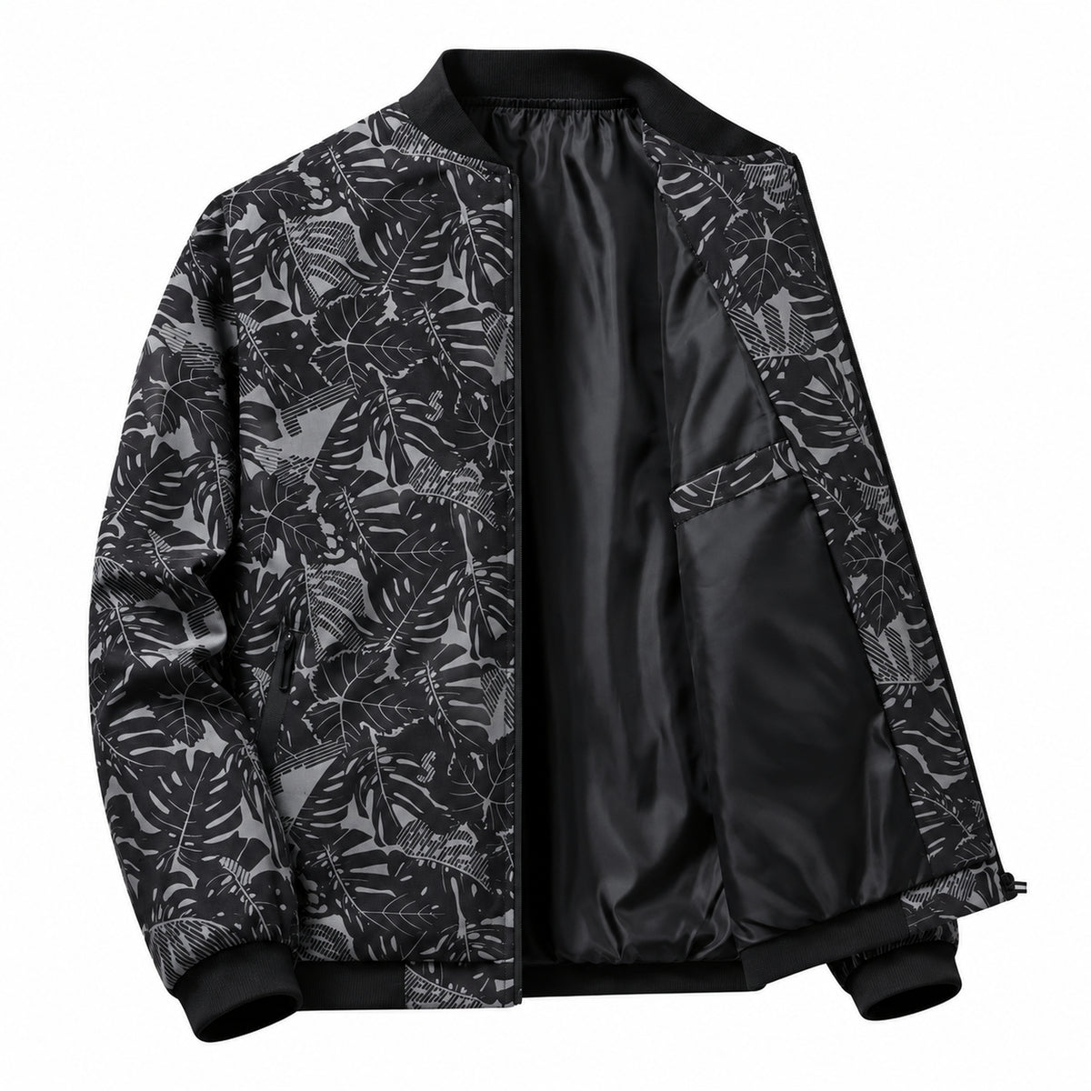 Giacca bomber elegante Castell nera con motivo floreale