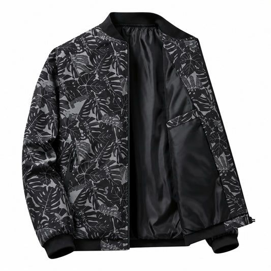 Giacca bomber elegante Castell nera con motivo floreale