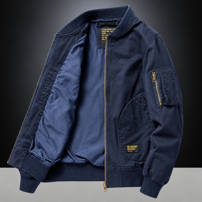 Giacca bomber vintage Castell blu navy, vista frontale