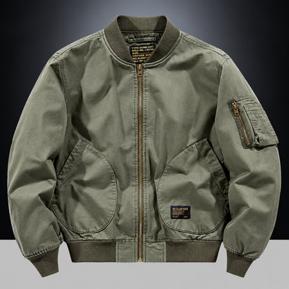Giacca bomber vintage Castell verde, vista frontale chiusa