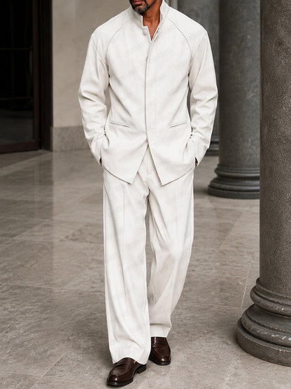 Completo Smart Casual con Chiusura Nascosta Bianco vista 1