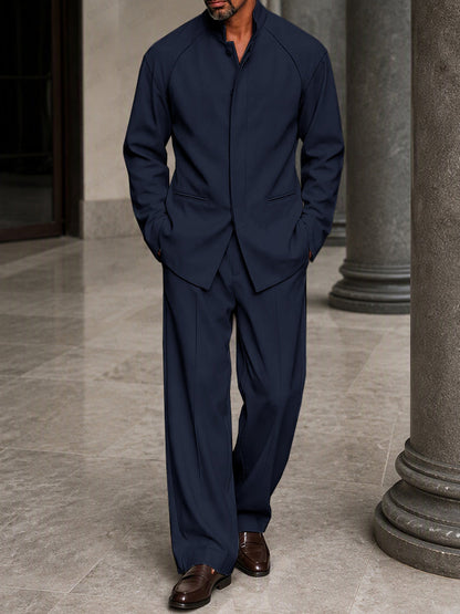 Completo Smart Casual con Chiusura Nascosta Blu navy vista 3
