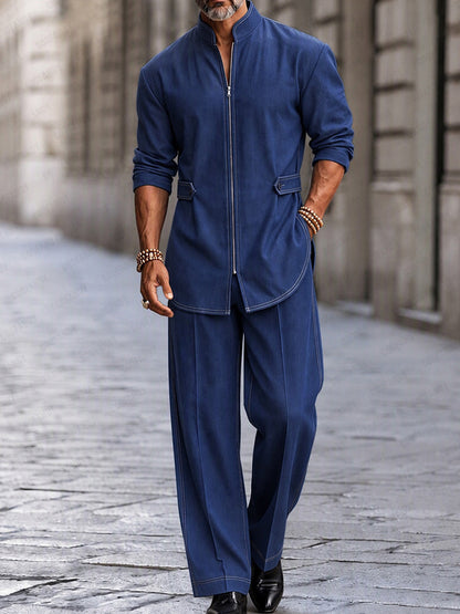 Completo Urban con Giacca Zip e Pantaloni Blu vista 1