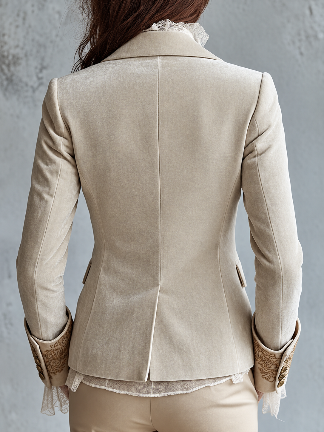 Constance — Blazer sartoriale avorio ricamato, vista 7