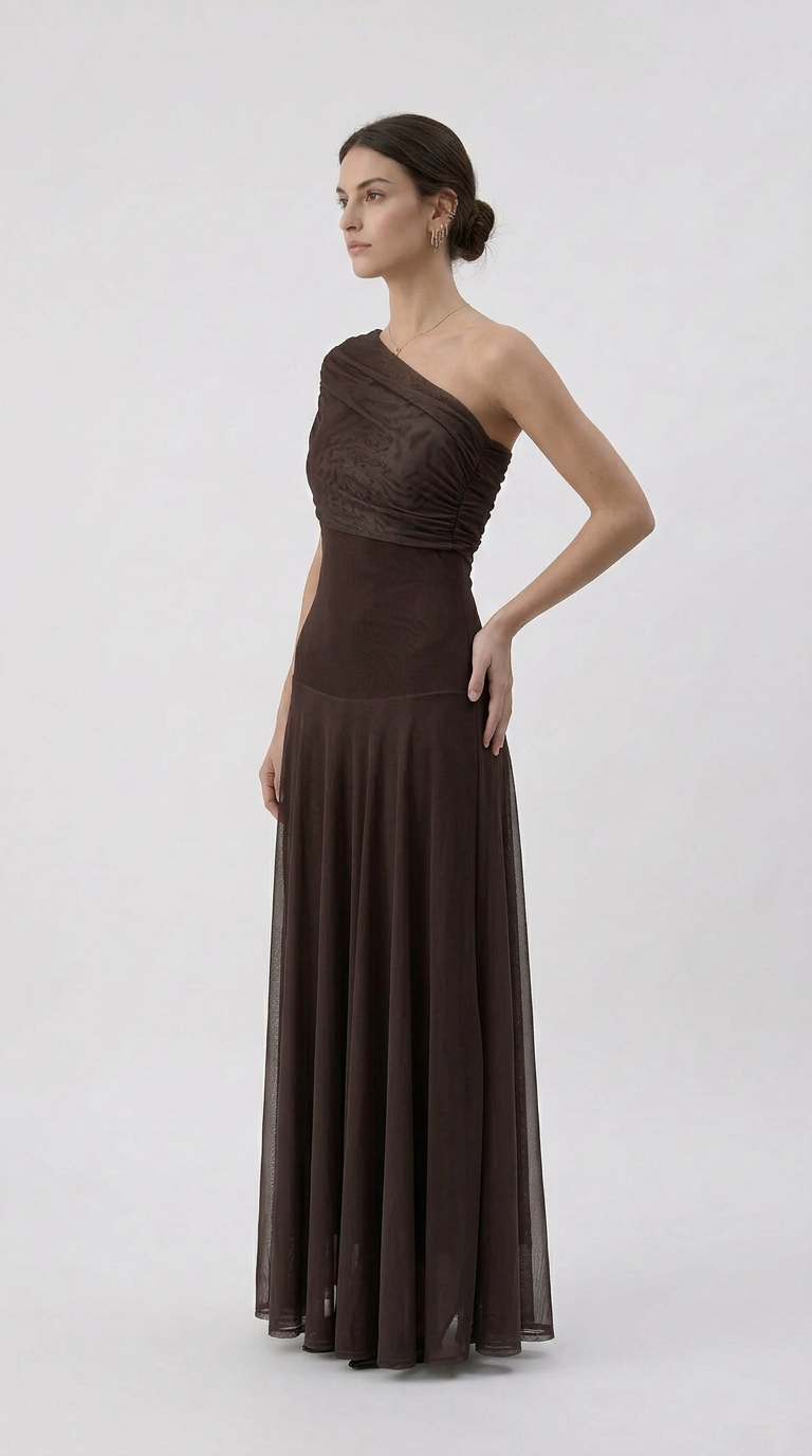GIORGINA | Abito lungo firmato - Marrone