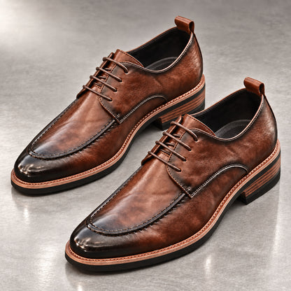 Derby Dante in pelle marrone vista coppia