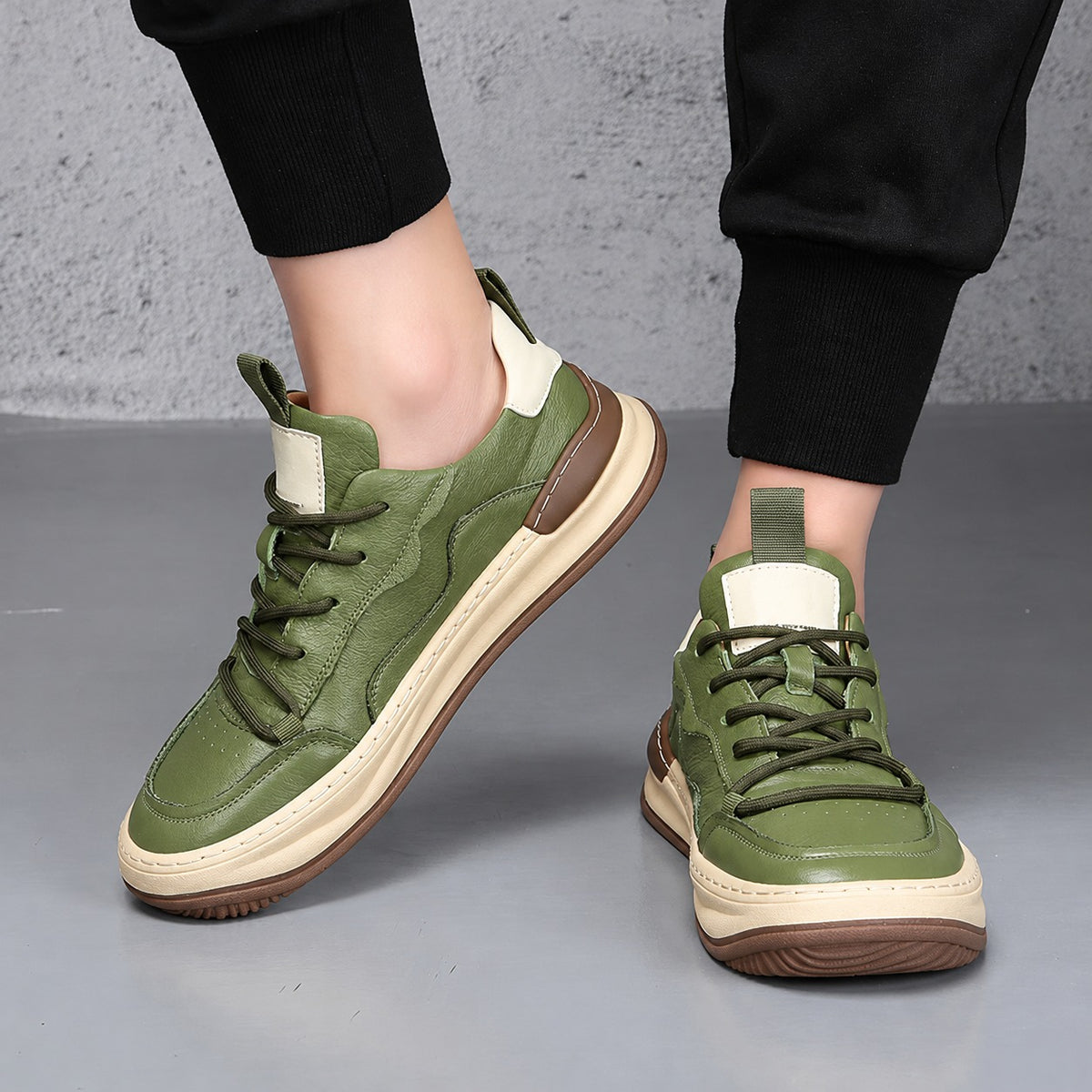 Noble Italiana | Sneakers in vera pelle — Verde, vista 7