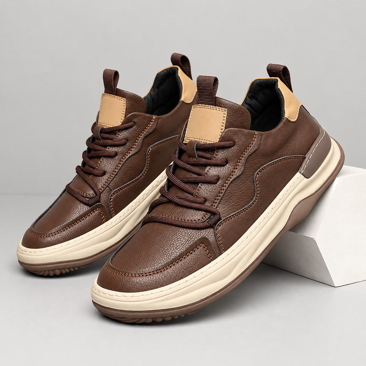 Noble Italiana | Sneakers in vera pelle — Marrone, vista 22