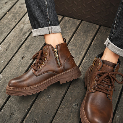 Weston, stivaletti in pelle con zip e lacci — vista 4